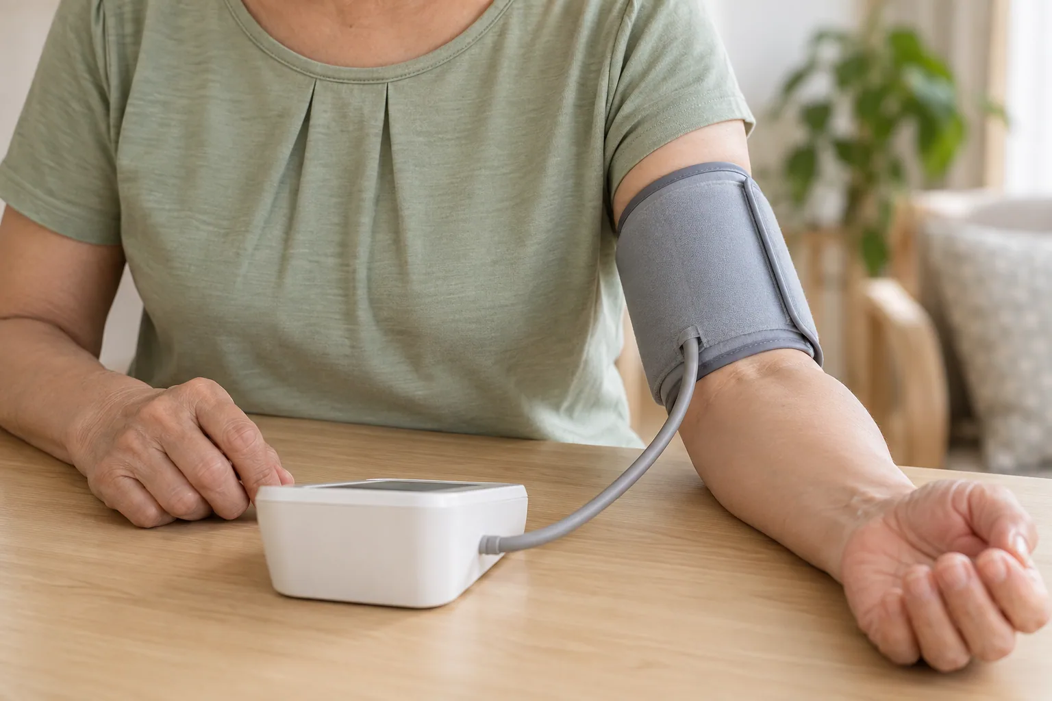 自宅で血圧を測る日常の健康管理のイメージ